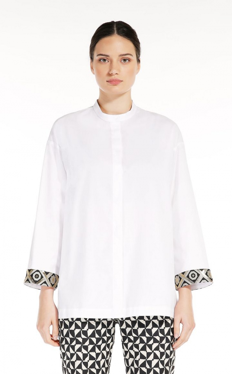 MaxMara Cotton Oxford Blouses WHITE | MMR593564