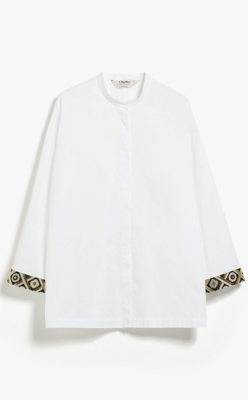 MaxMara Cotton Oxford Blouses WHITE | MMR593564