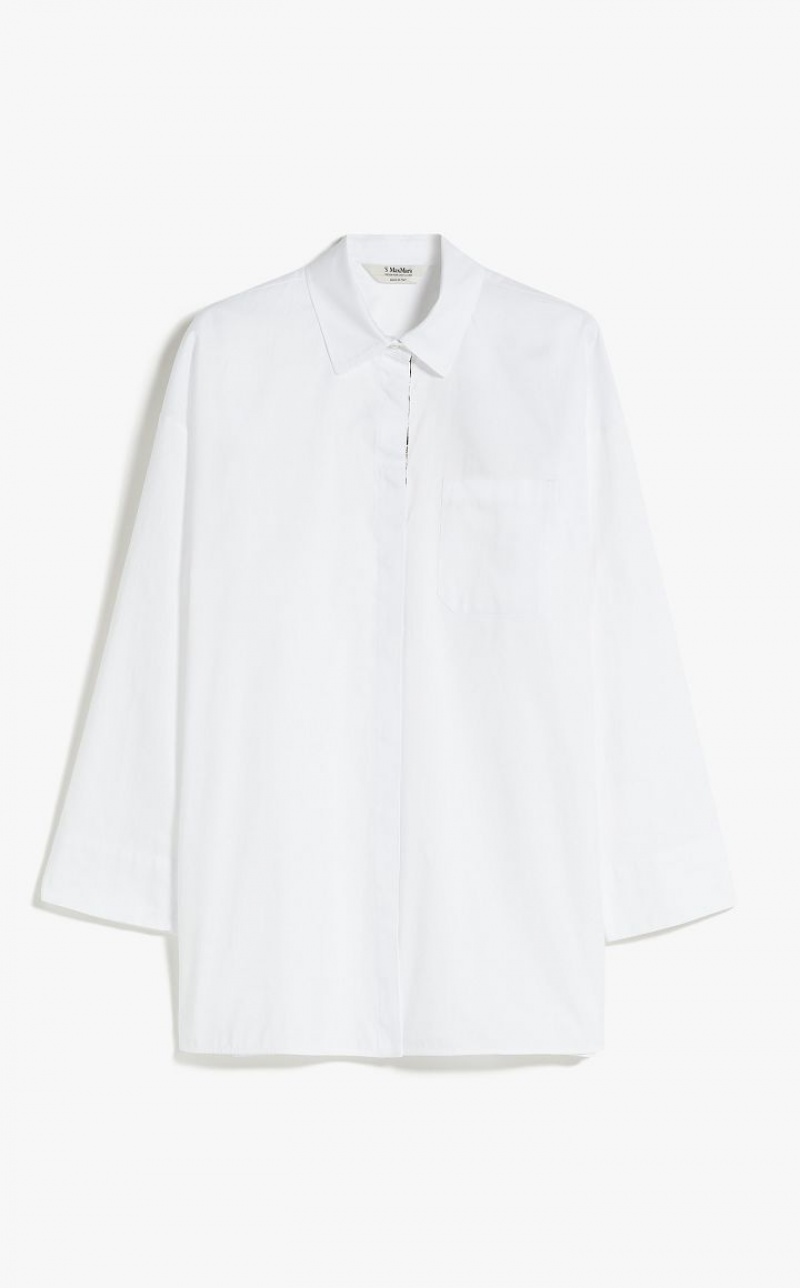 MaxMara Cotton Oxford Blouses WHITE | MMR593612