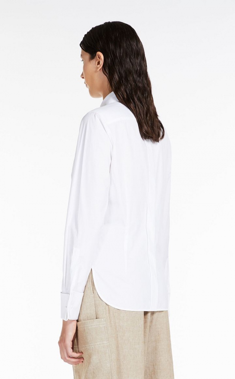 MaxMara Cotton Poplin Blouses OPTICAL WHITE | MMR593548