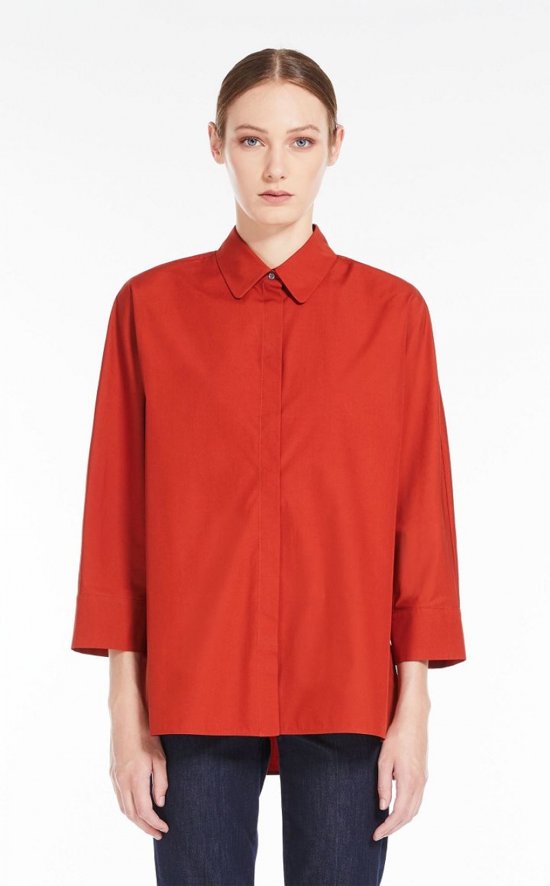 MaxMara Cotton Poplin Blouses ORANGE | MMR593566