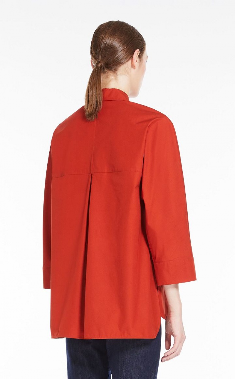 MaxMara Cotton Poplin Blouses ORANGE | MMR593566