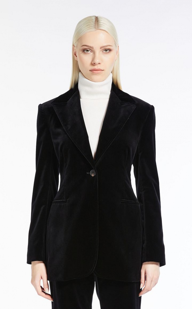 MaxMara Cotton Velvet Blazers BLACK | MMR594073