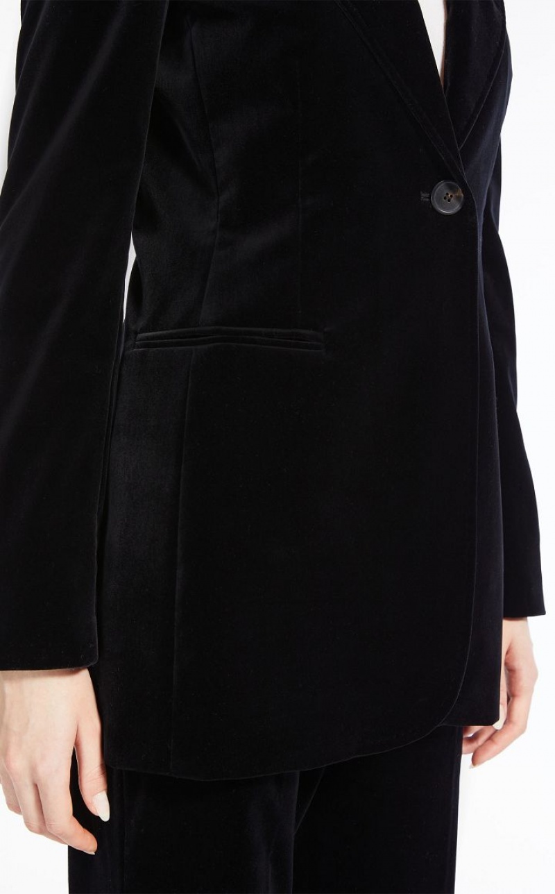 MaxMara Cotton Velvet Blazers BLACK | MMR594073