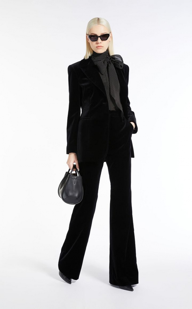 MaxMara Cotton Velvet Blazers BLACK | MMR594073