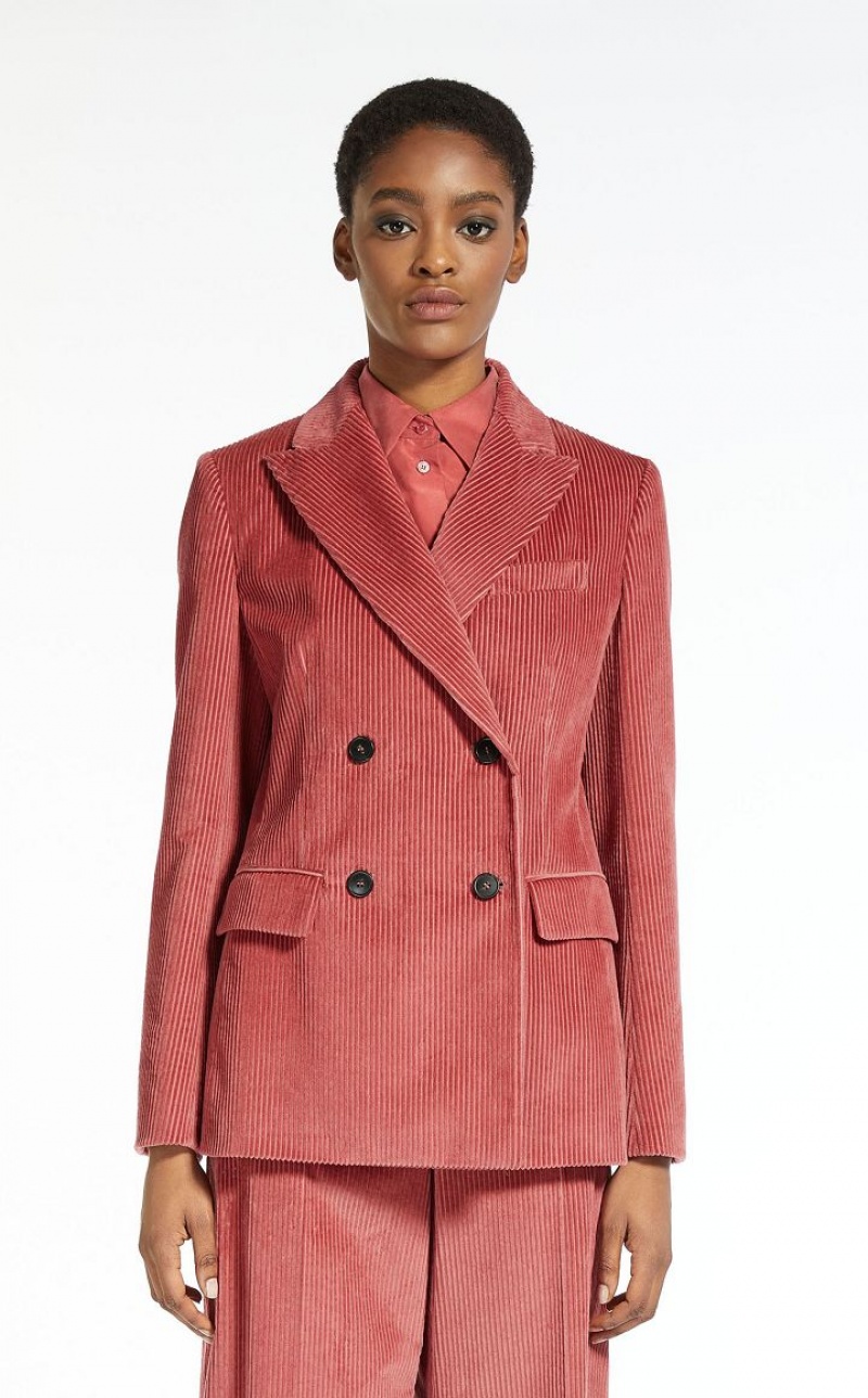 MaxMara Cotton Velvet Blazers BRICK RED | MMR594105