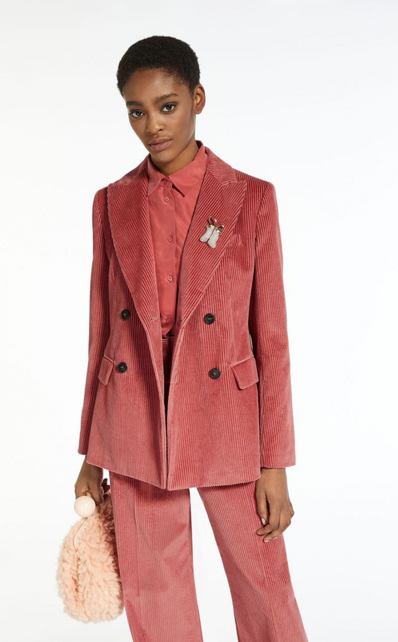 MaxMara Cotton Velvet Blazers BRICK RED | MMR594105