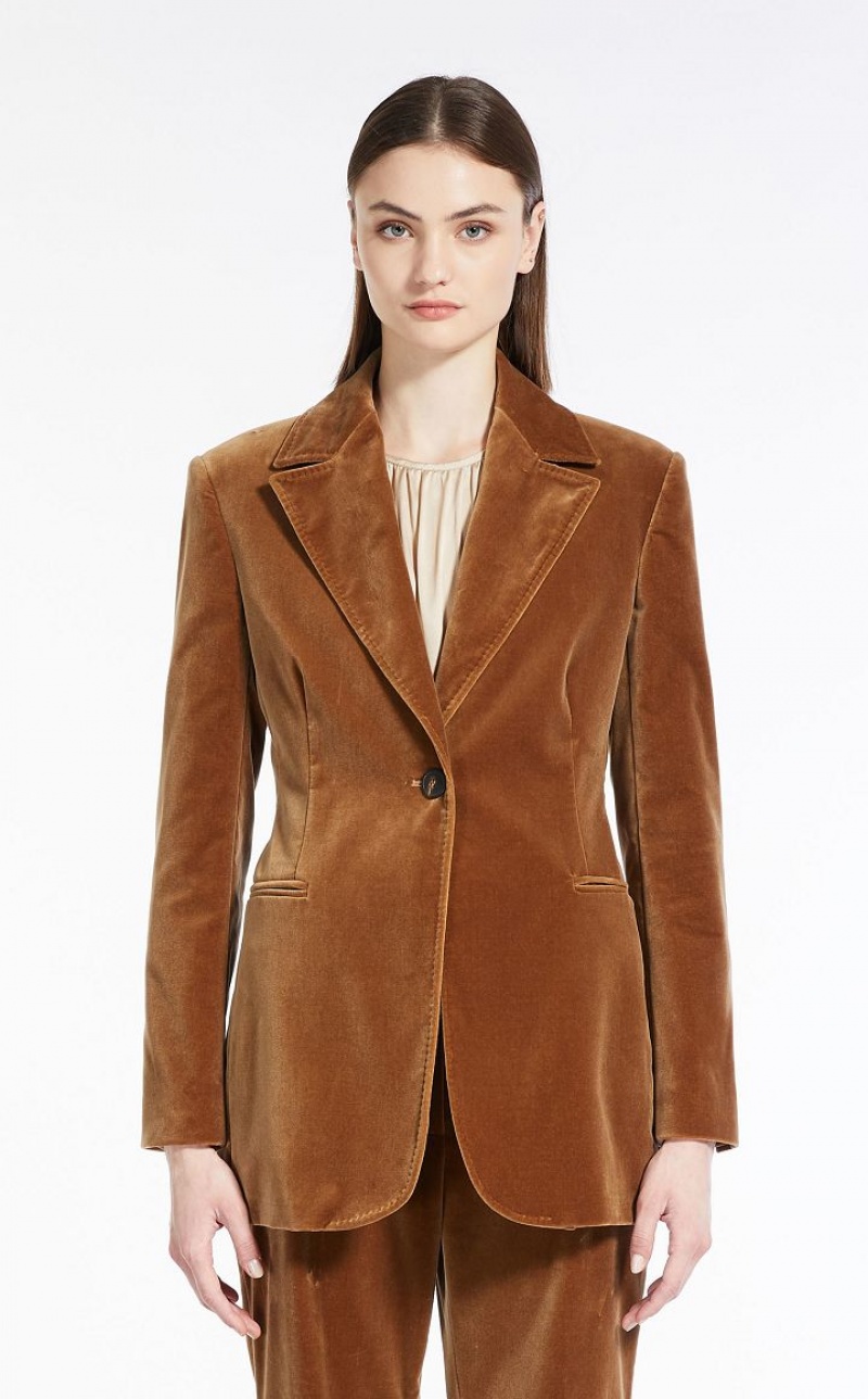 MaxMara Cotton Velvet Blazers CAMEL | MMR594074