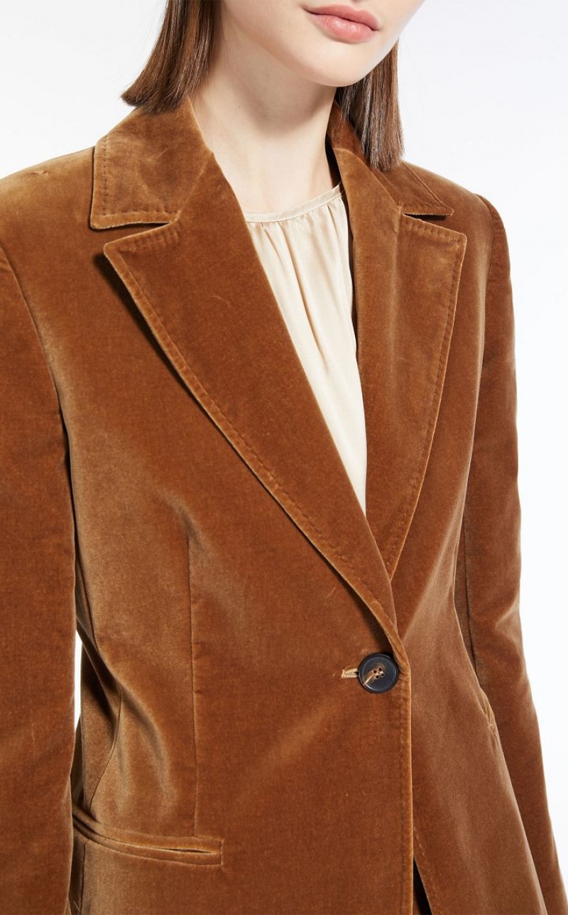 MaxMara Cotton Velvet Blazers CAMEL | MMR594074