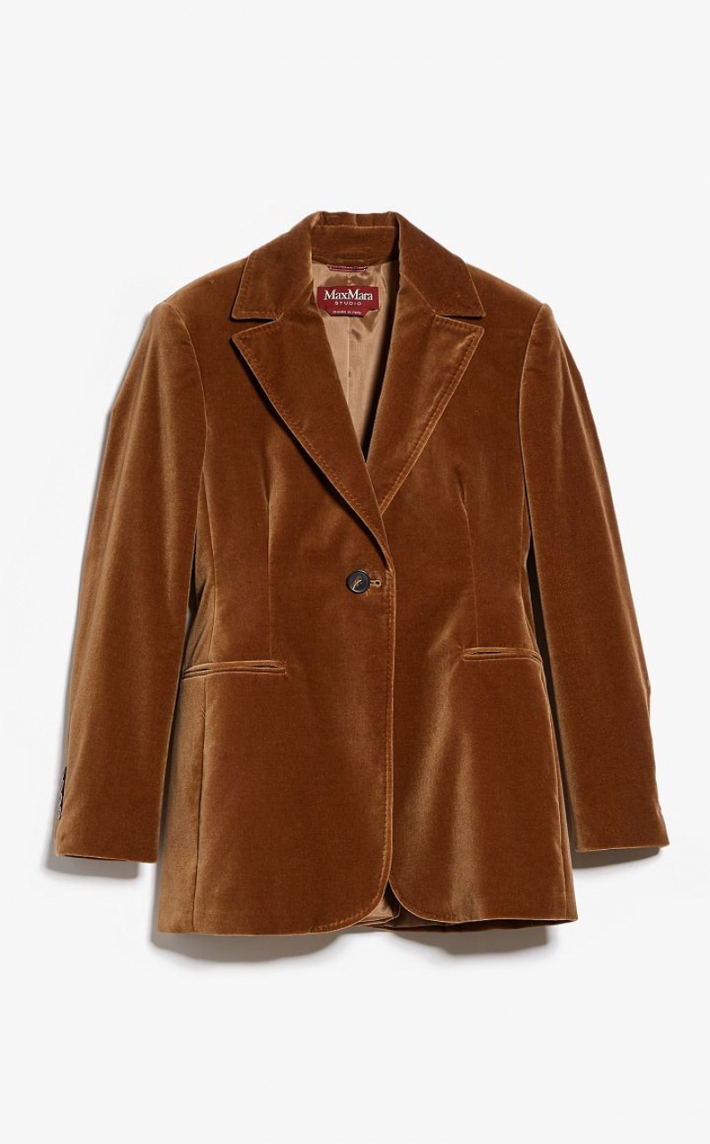 MaxMara Cotton Velvet Blazers CAMEL | MMR594074