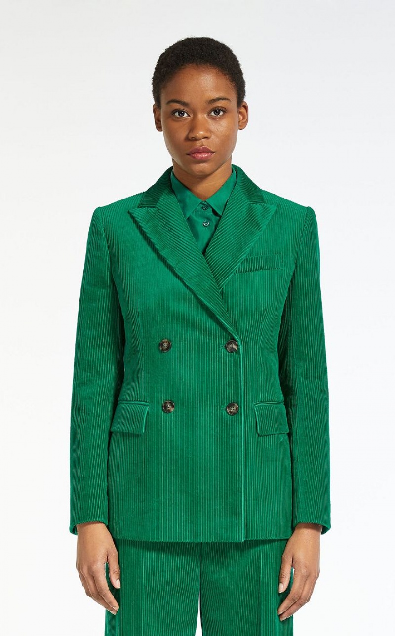 MaxMara Cotton Velvet Blazers EMERALD | MMR594041