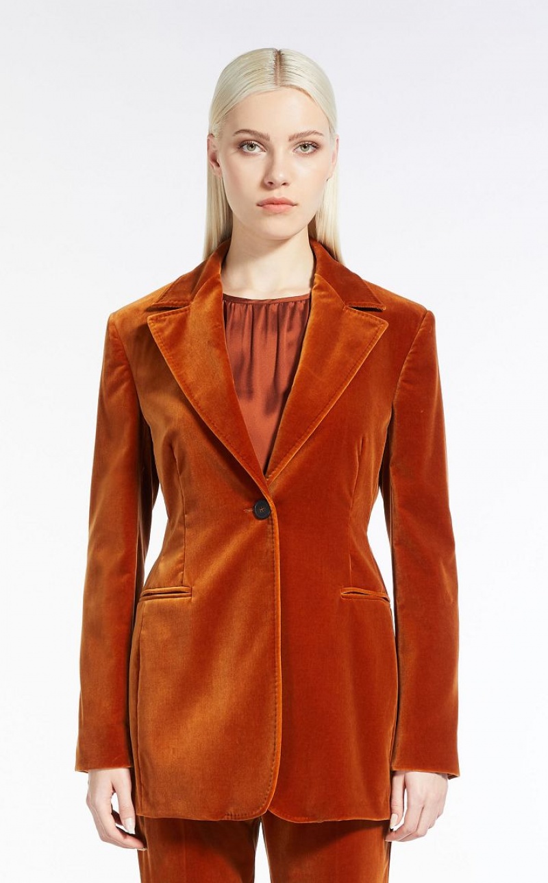 MaxMara Cotton Velvet Blazers RUST | MMR594076