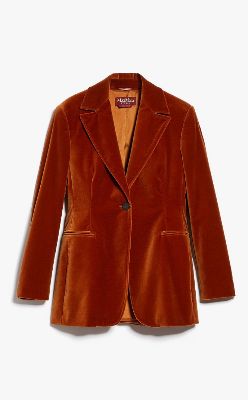 MaxMara Cotton Velvet Blazers RUST | MMR594076