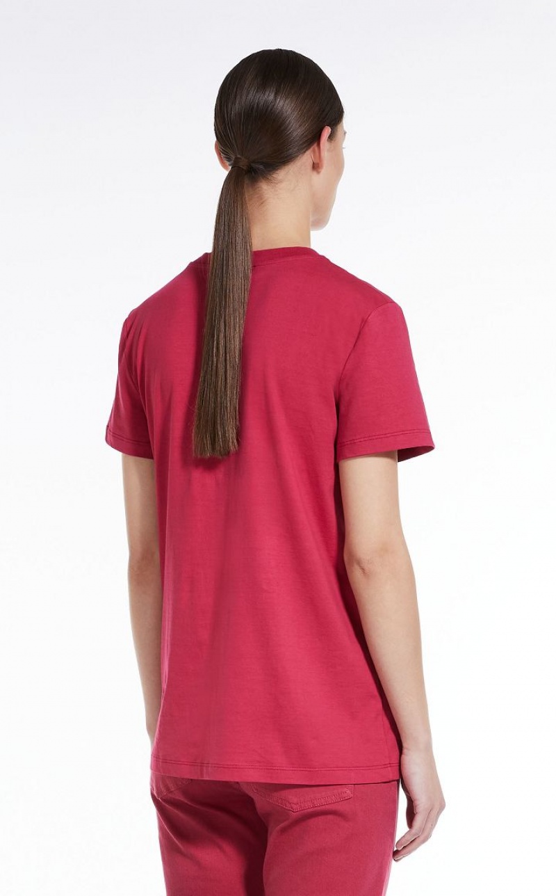 MaxMara Cotton With Wegman Print T-shirts RASPBERRY | MMR593659