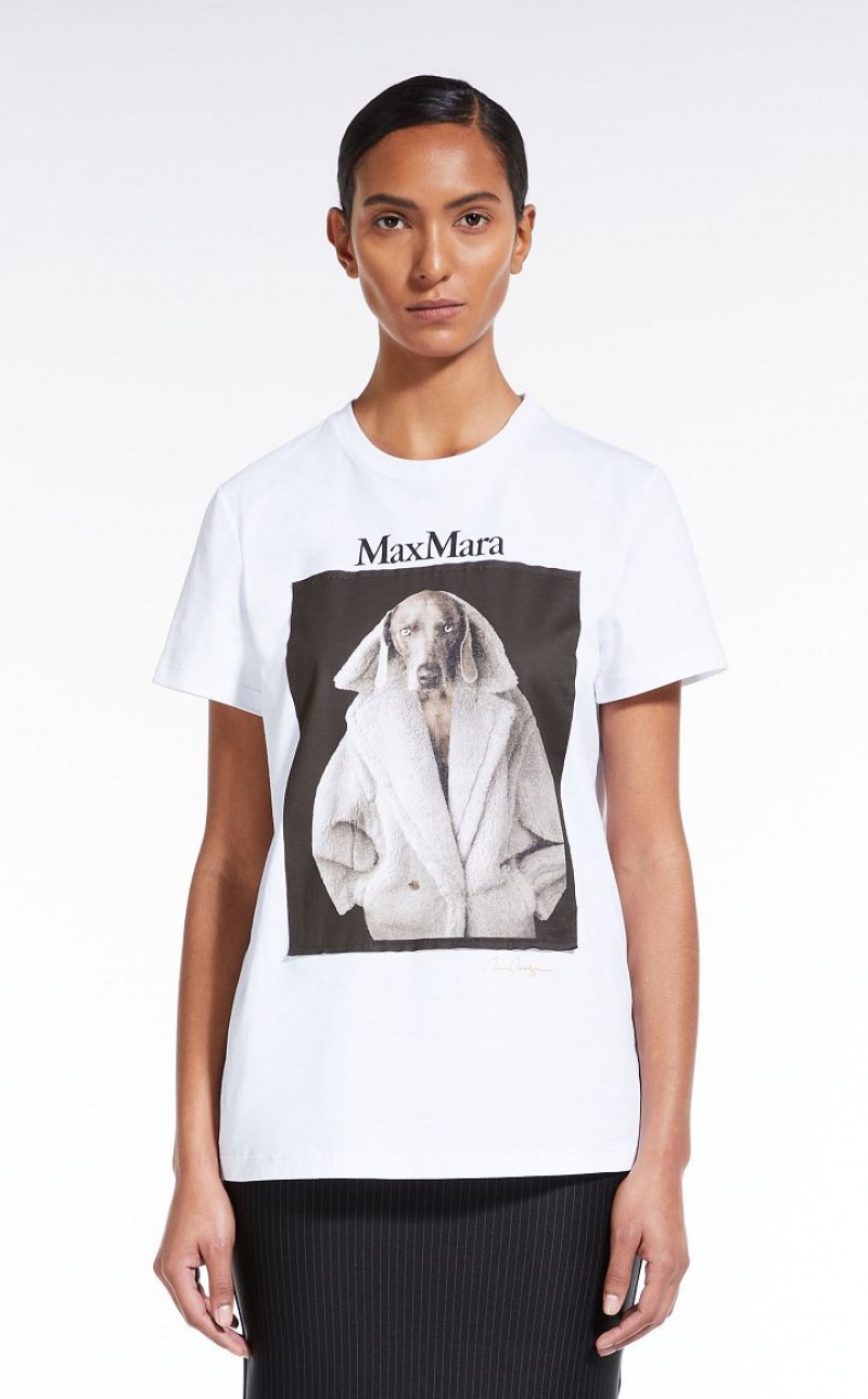 MaxMara Cotton With Wegman Print T-shirts WHITE | MMR593665