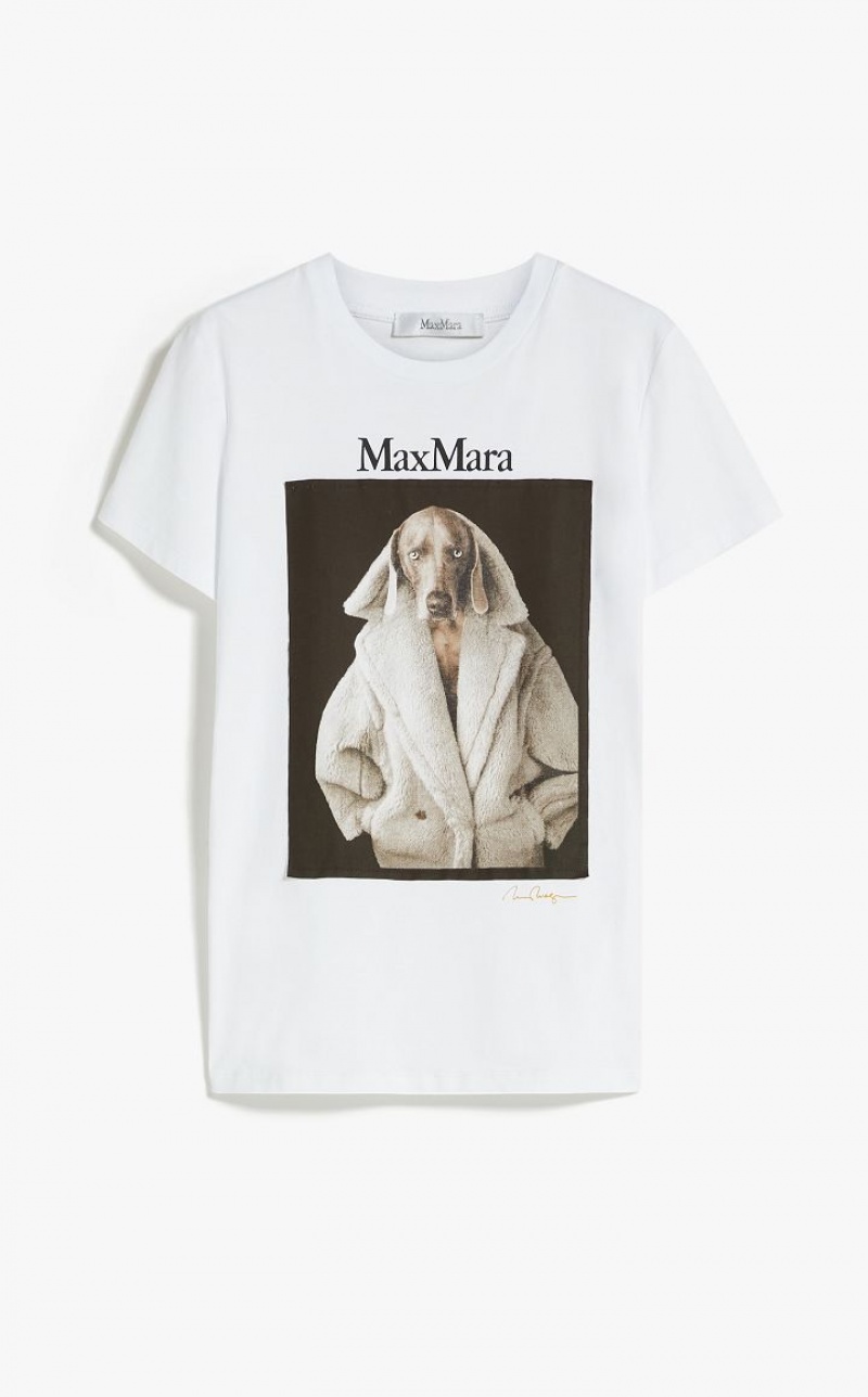 MaxMara Cotton With Wegman Print T-shirts WHITE | MMR593665