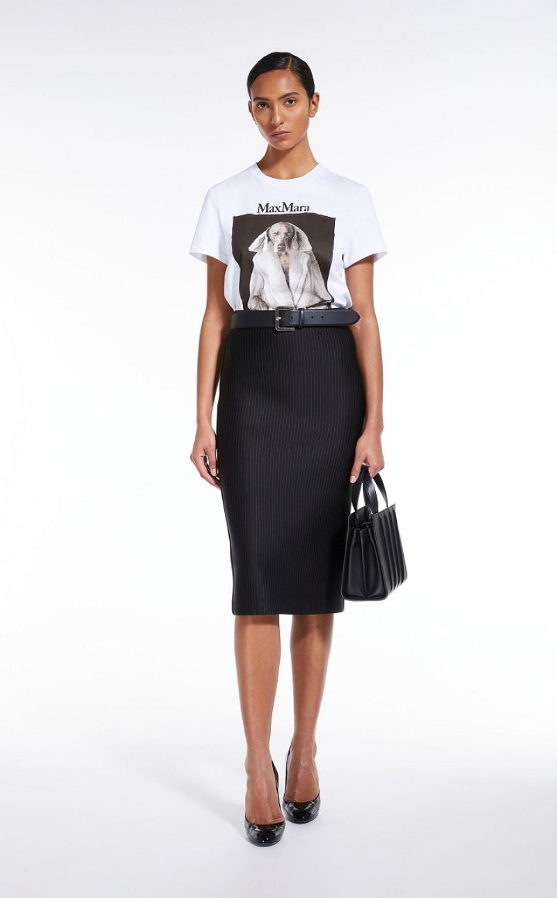 MaxMara Cotton With Wegman Print T-shirts WHITE | MMR593665