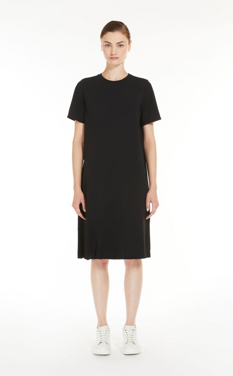 MaxMara Crew-neck In Stretch Jersey Fabric Dresses BLACK | MMR593373