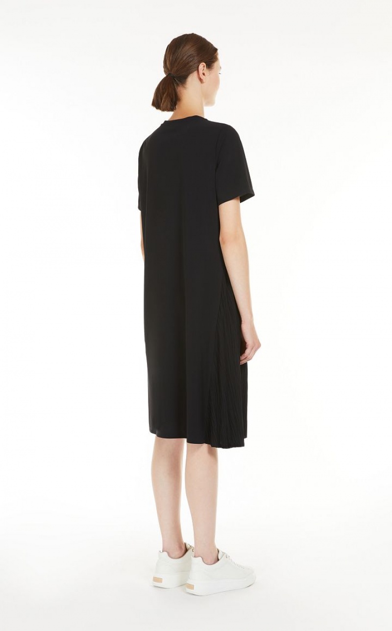 MaxMara Crew-neck In Stretch Jersey Fabric Dresses BLACK | MMR593373