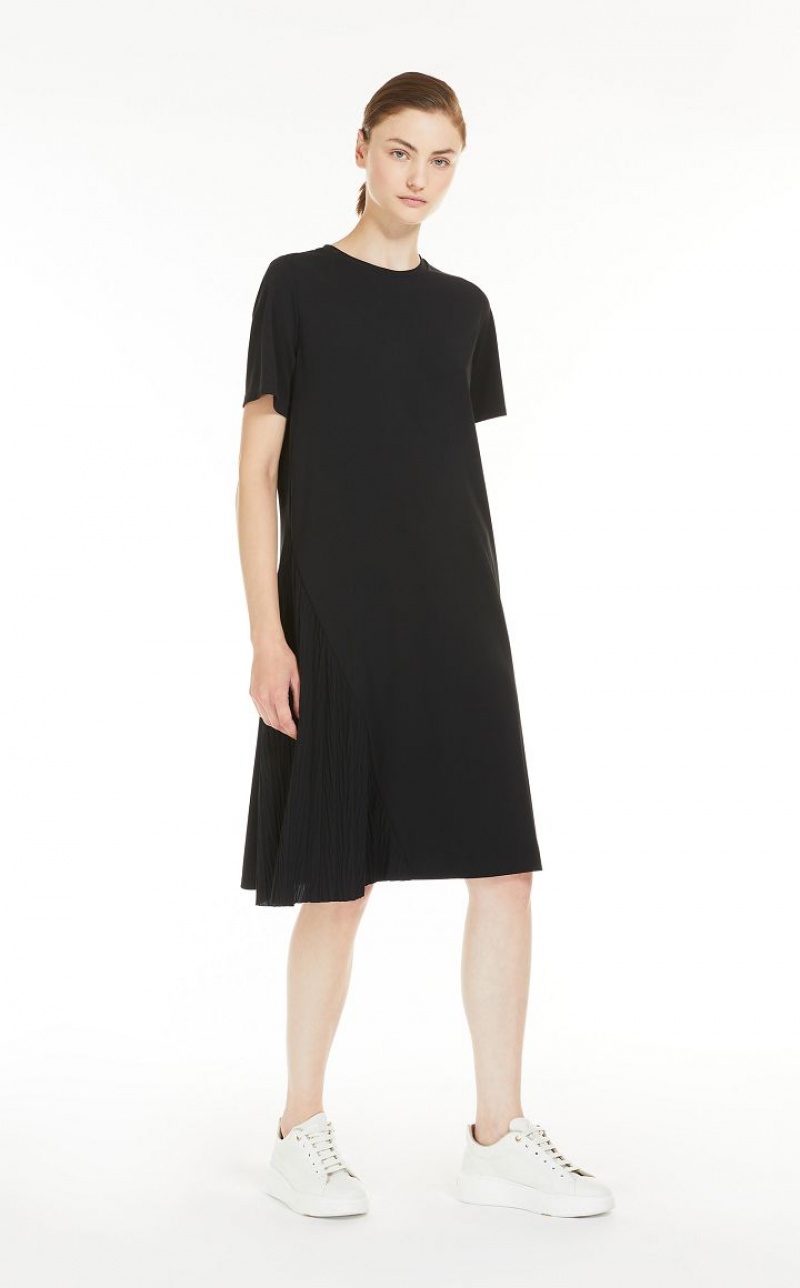 MaxMara Crew-neck In Stretch Jersey Fabric Dresses BLACK | MMR593373