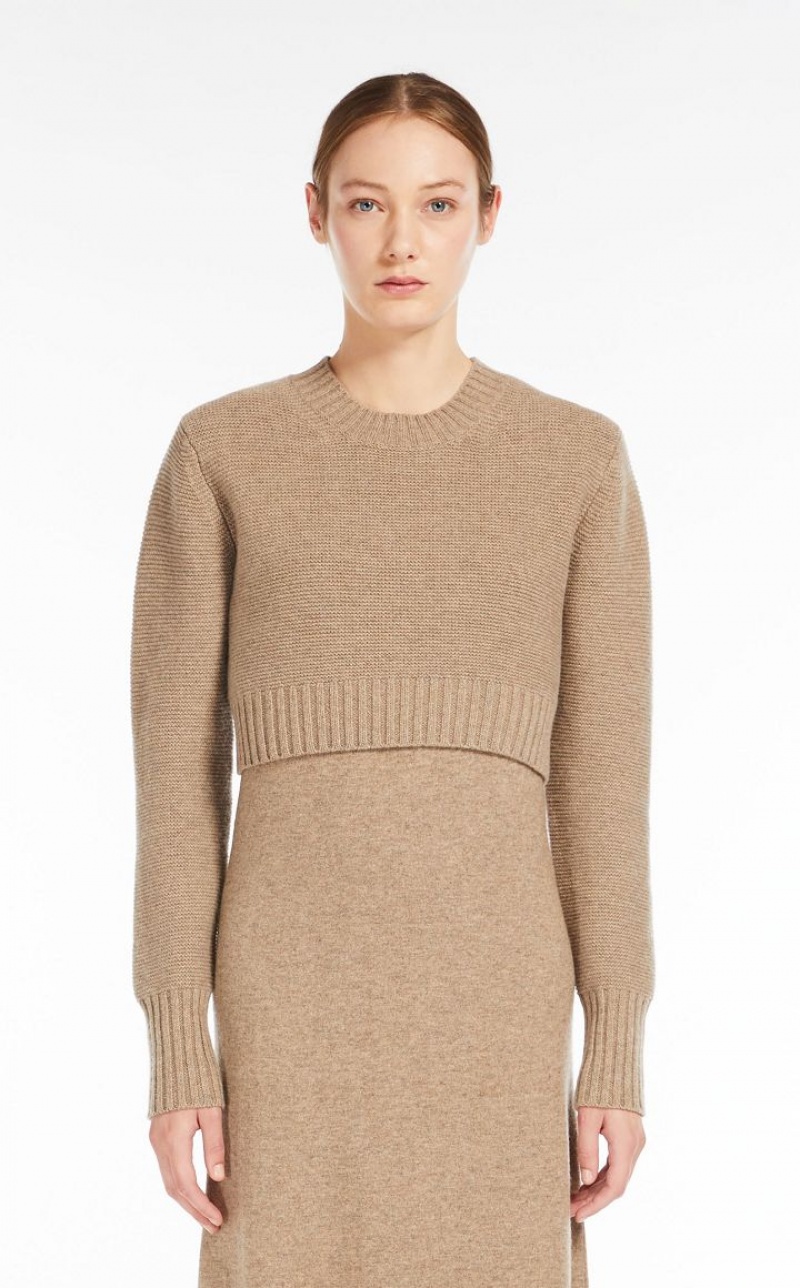 MaxMara Cropped, Cashmere Knitwear SAND | MMR593473