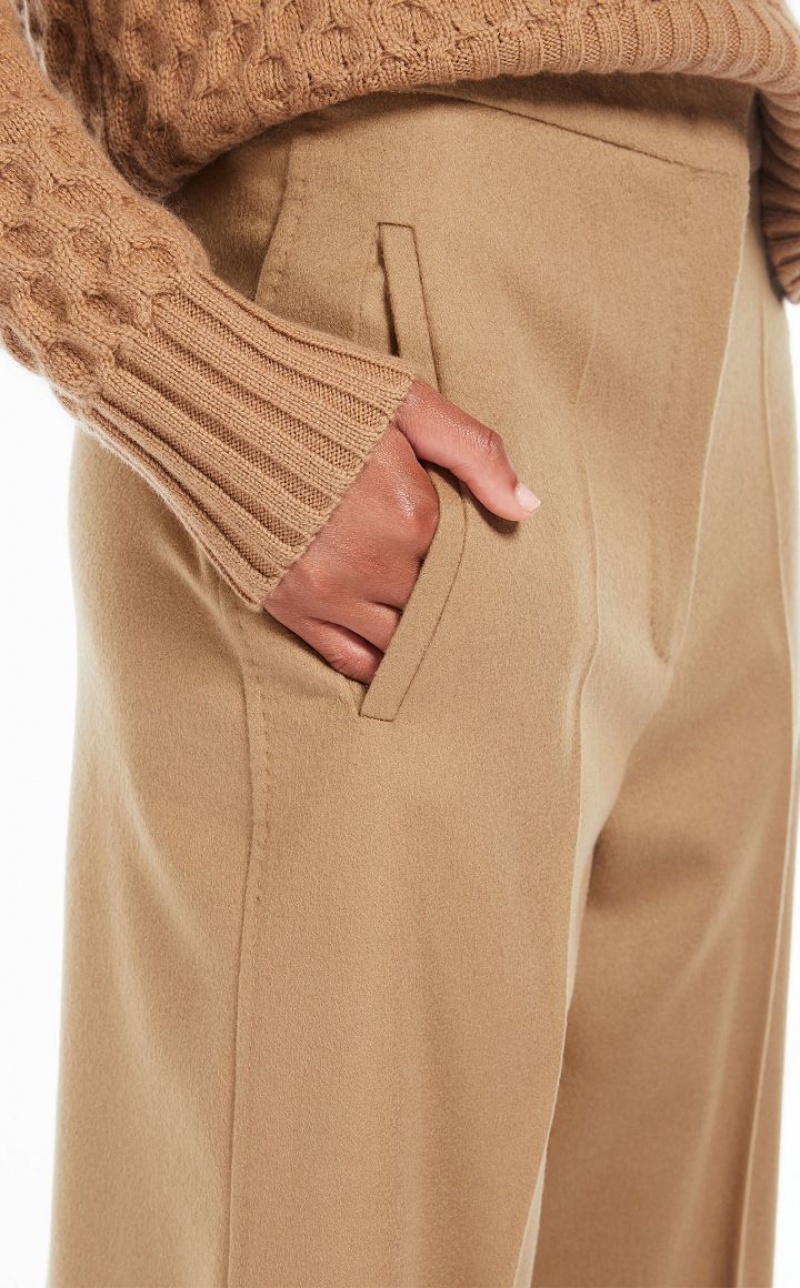 MaxMara Cropped Wool Trousers CAMEL | MMR593787