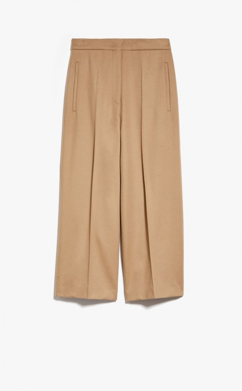 MaxMara Cropped Wool Trousers CAMEL | MMR593787