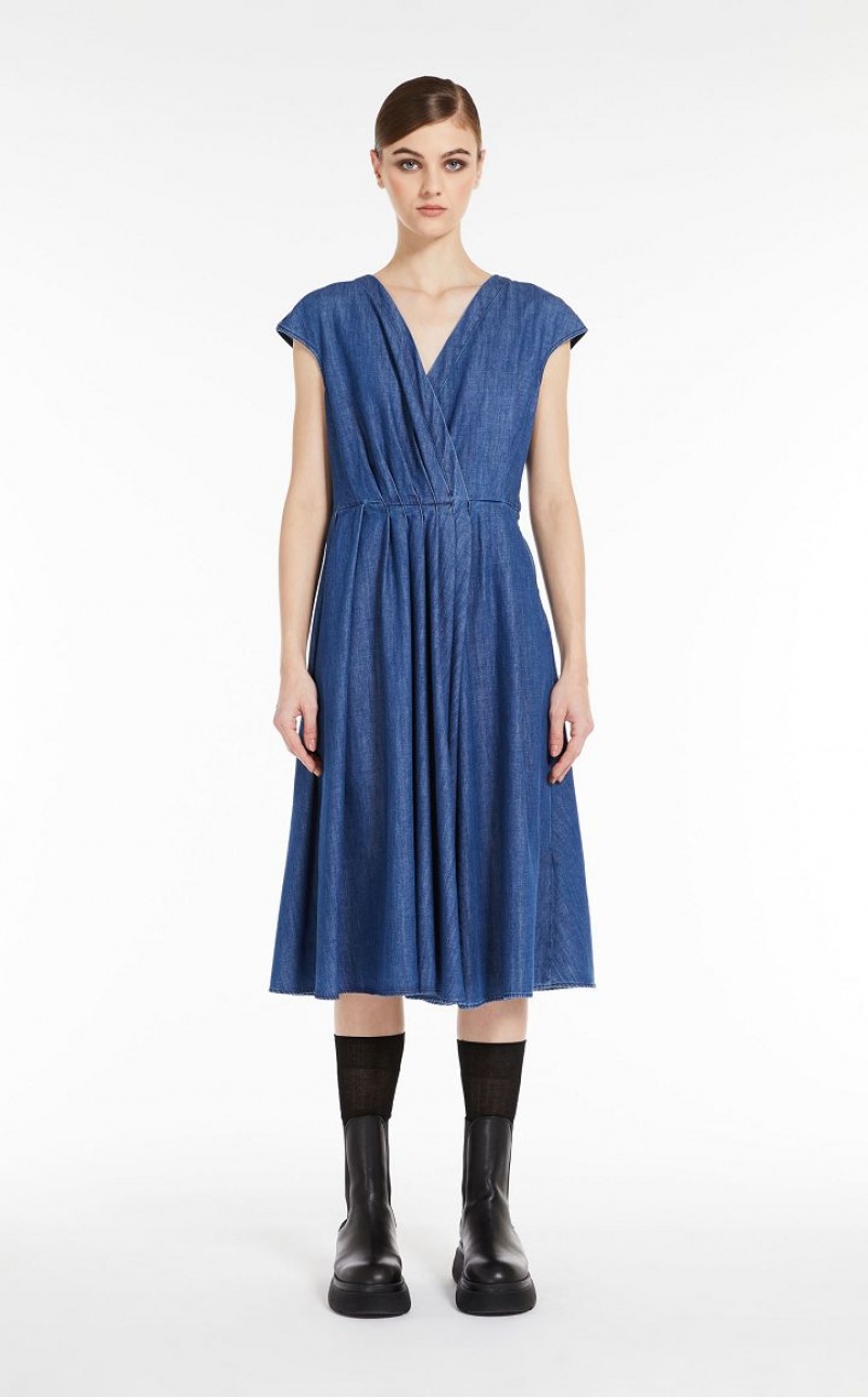 MaxMara Denim Wrap Dresses NAVY | MMR593391