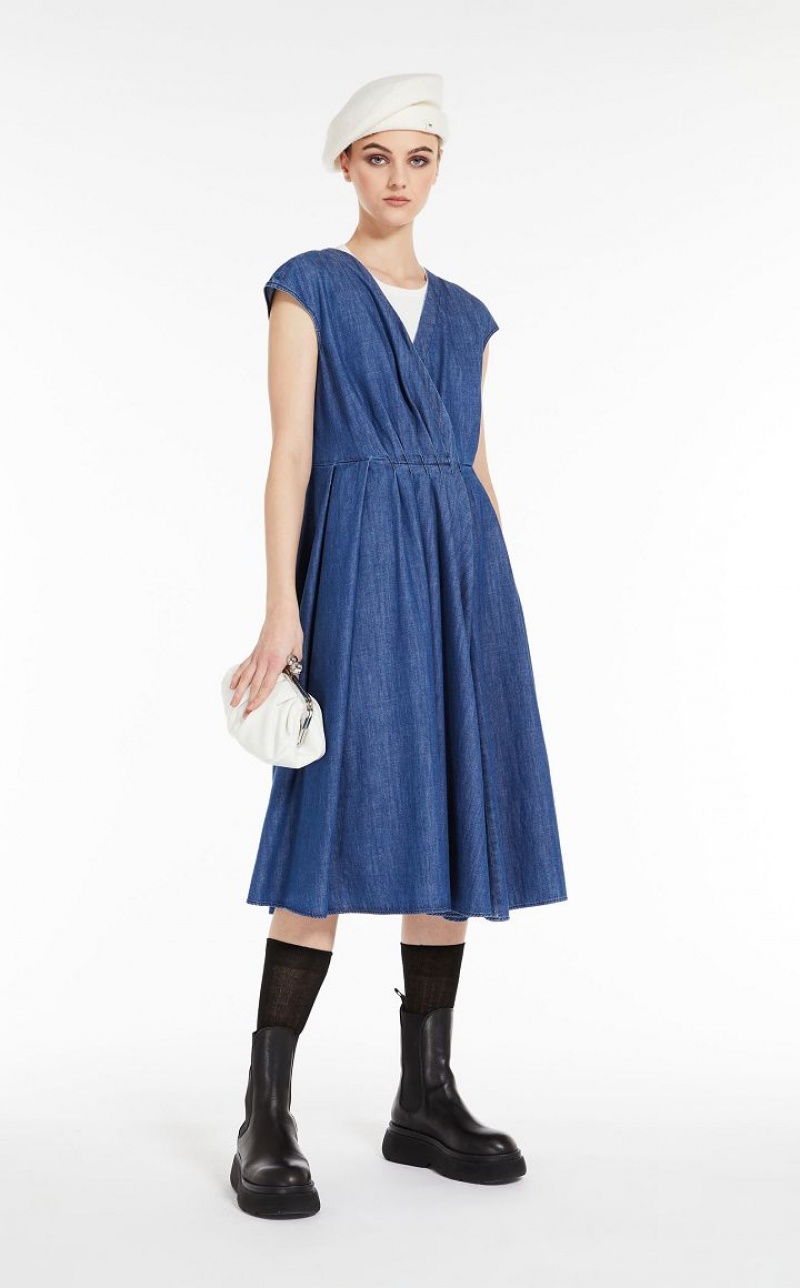 MaxMara Denim Wrap Dresses NAVY | MMR593391