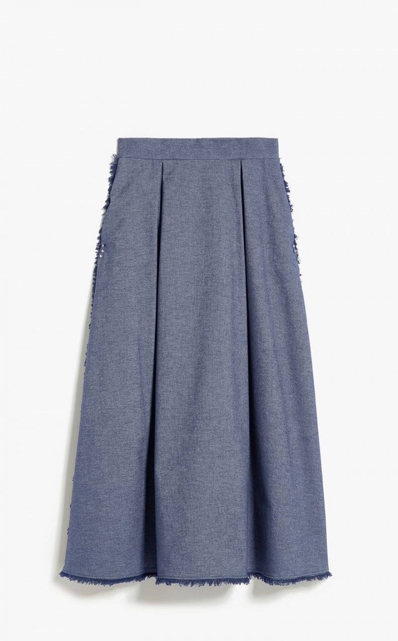 MaxMara Denim-look Cotton Skirts MIDNIGHTBLUE | MMR593719