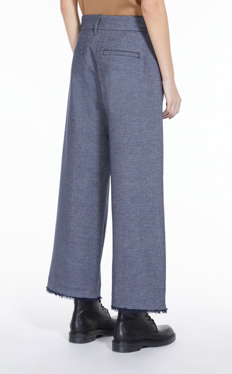 MaxMara Denim-look Fabric Trousers MIDNIGHTBLUE | MMR593794