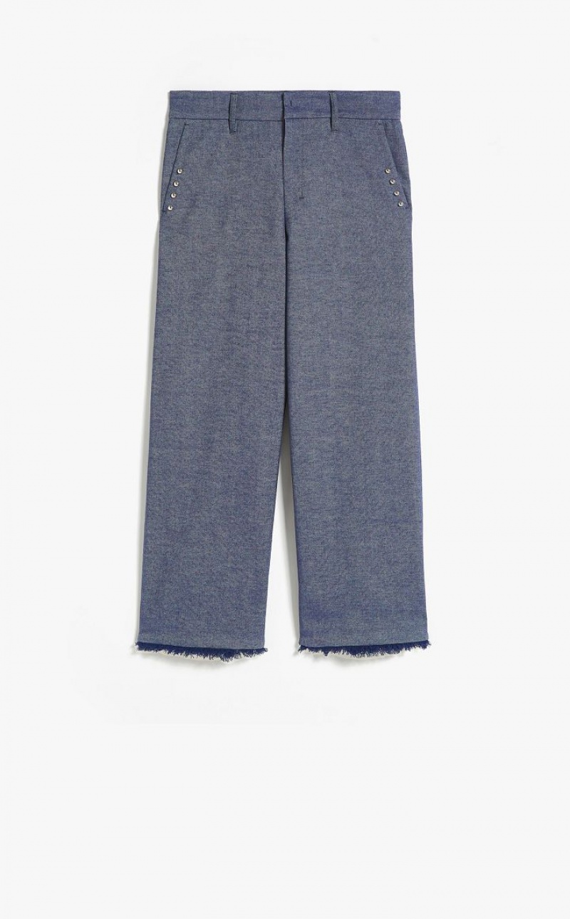 MaxMara Denim-look Fabric Trousers MIDNIGHTBLUE | MMR593794