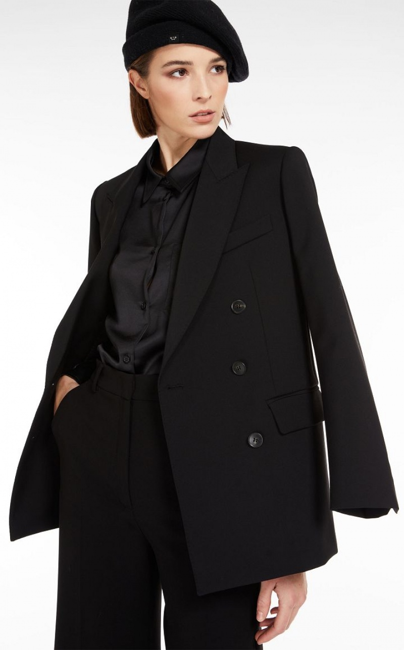 MaxMara Double-breasted In Wool Fabric Blazers BLACK | MMR594044