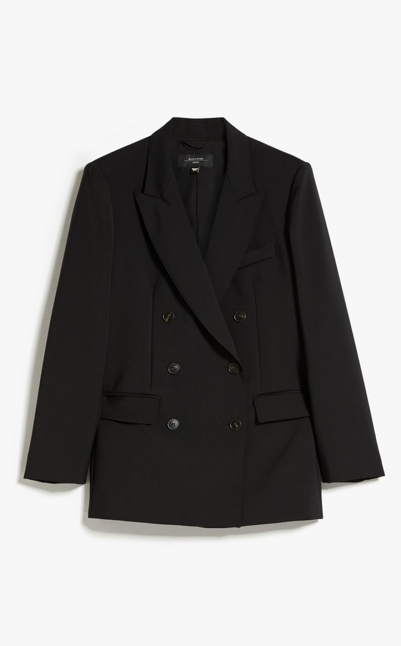 MaxMara Double-breasted In Wool Fabric Blazers BLACK | MMR594044