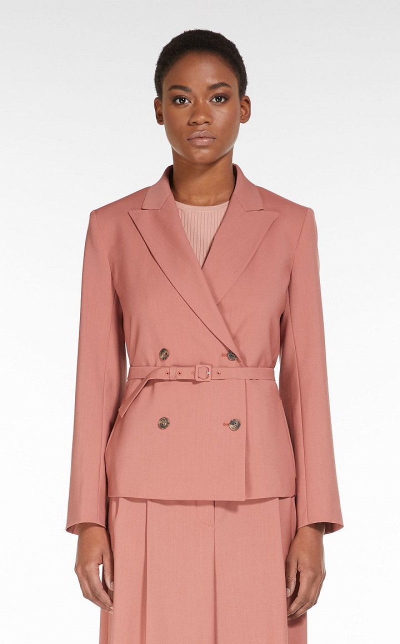 MaxMara Double-breasted In Wool Fabric Blazers TERRA COTTA | MMR594071