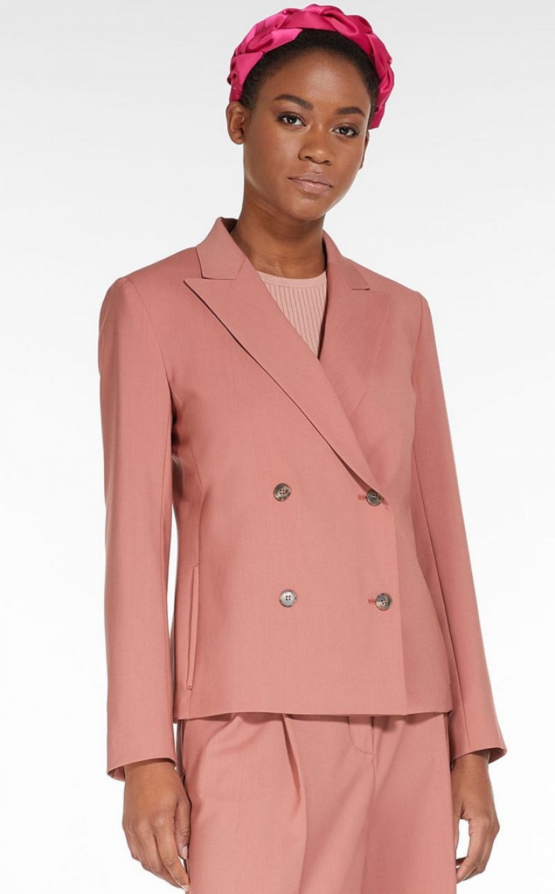 MaxMara Double-breasted In Wool Fabric Blazers TERRA COTTA | MMR594071