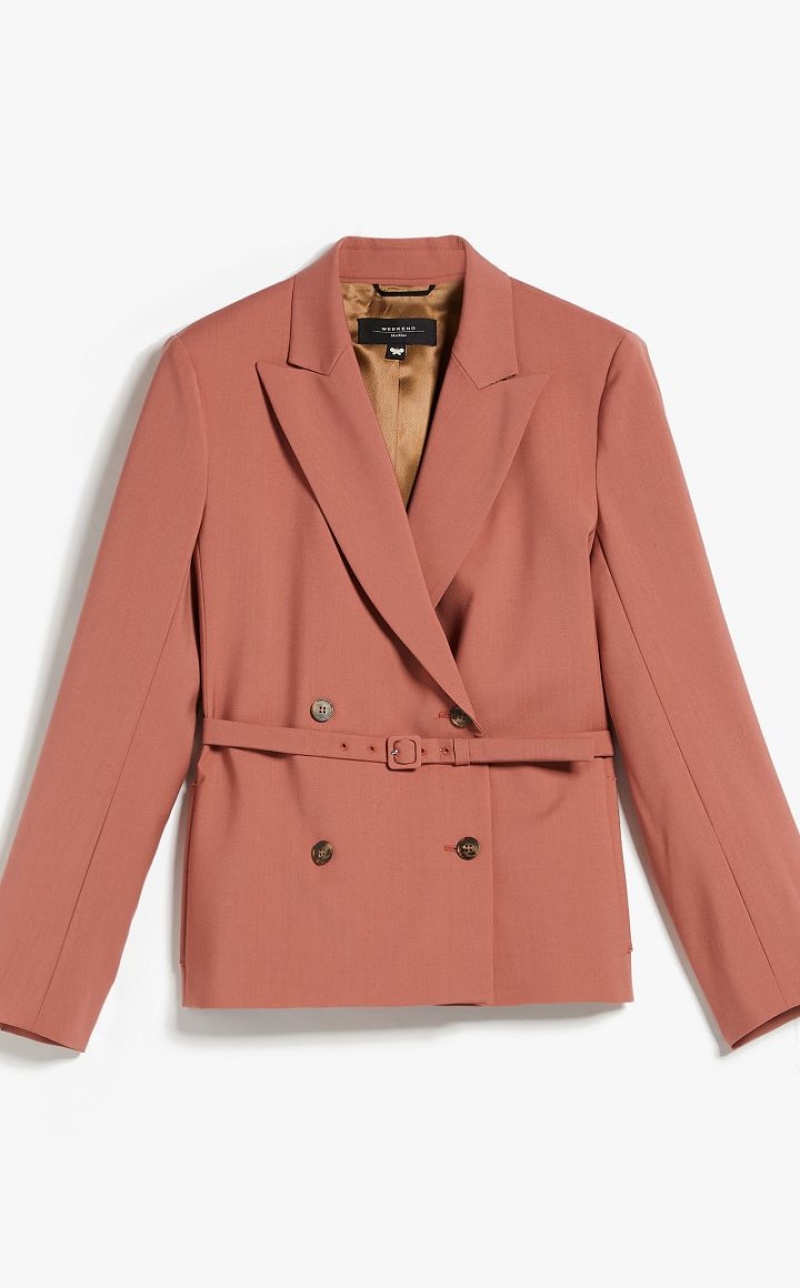 MaxMara Double-breasted In Wool Fabric Blazers TERRA COTTA | MMR594071