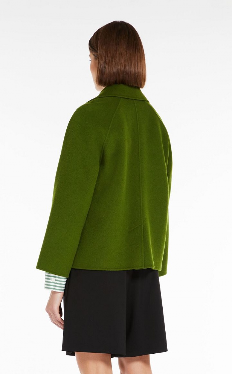 MaxMara Double-breasted In Wool Jackets GREEN | MMR594095