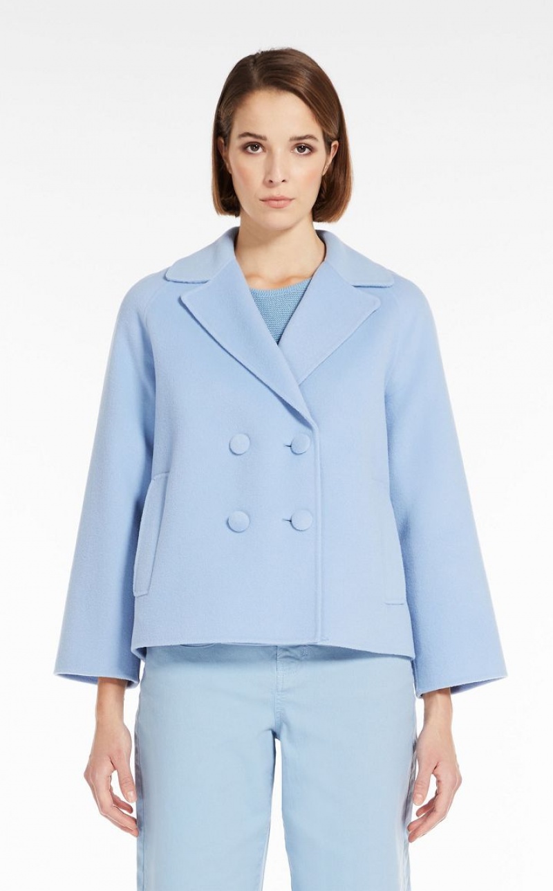 MaxMara Double-breasted In Wool Jackets LIGHT BLUE | MMR594077