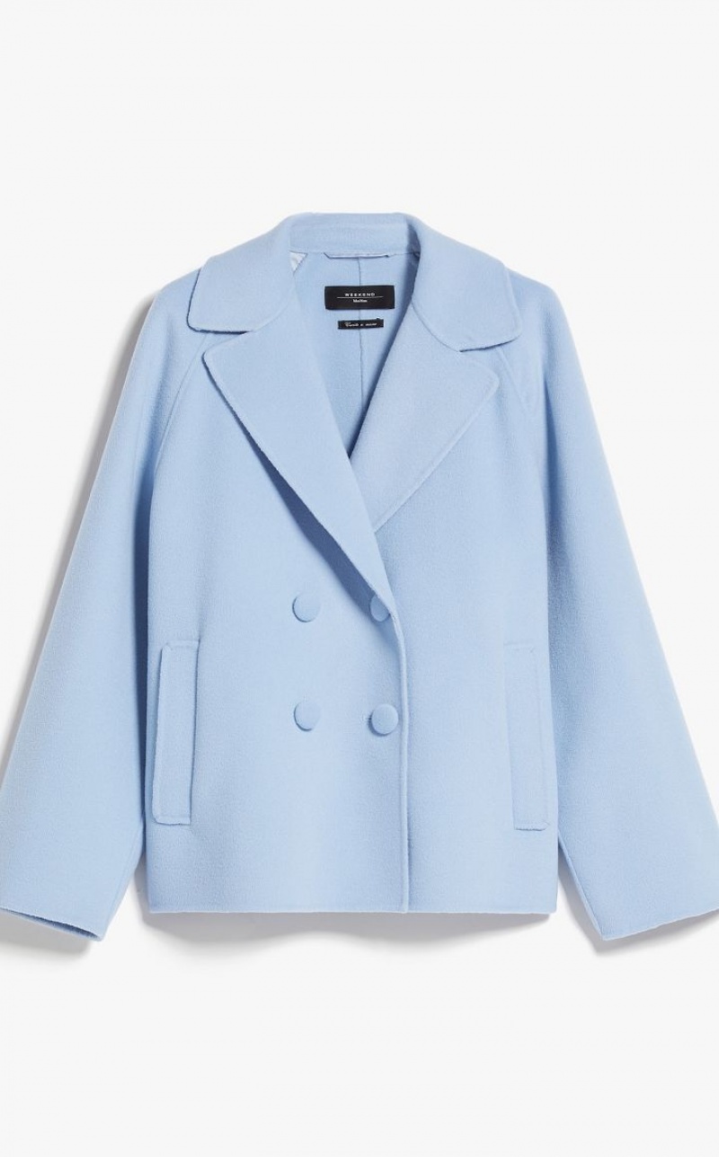 MaxMara Double-breasted In Wool Jackets LIGHT BLUE | MMR594077