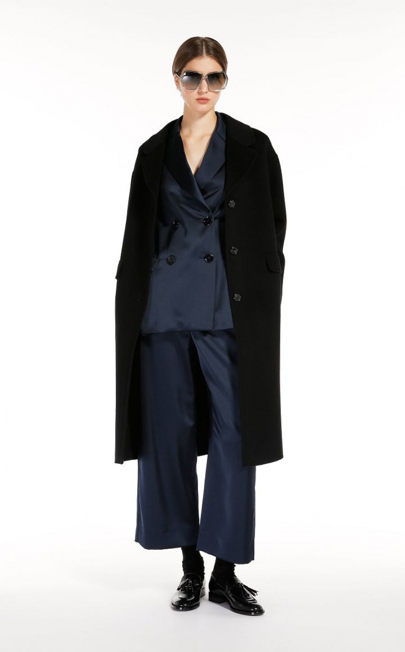 MaxMara Double-breasted Satin Jackets MIDNIGHTBLUE | MMR594034