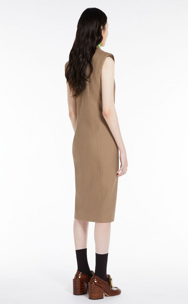 MaxMara Double-breasted Sleeveless Dresses BEIGE | MMR593359