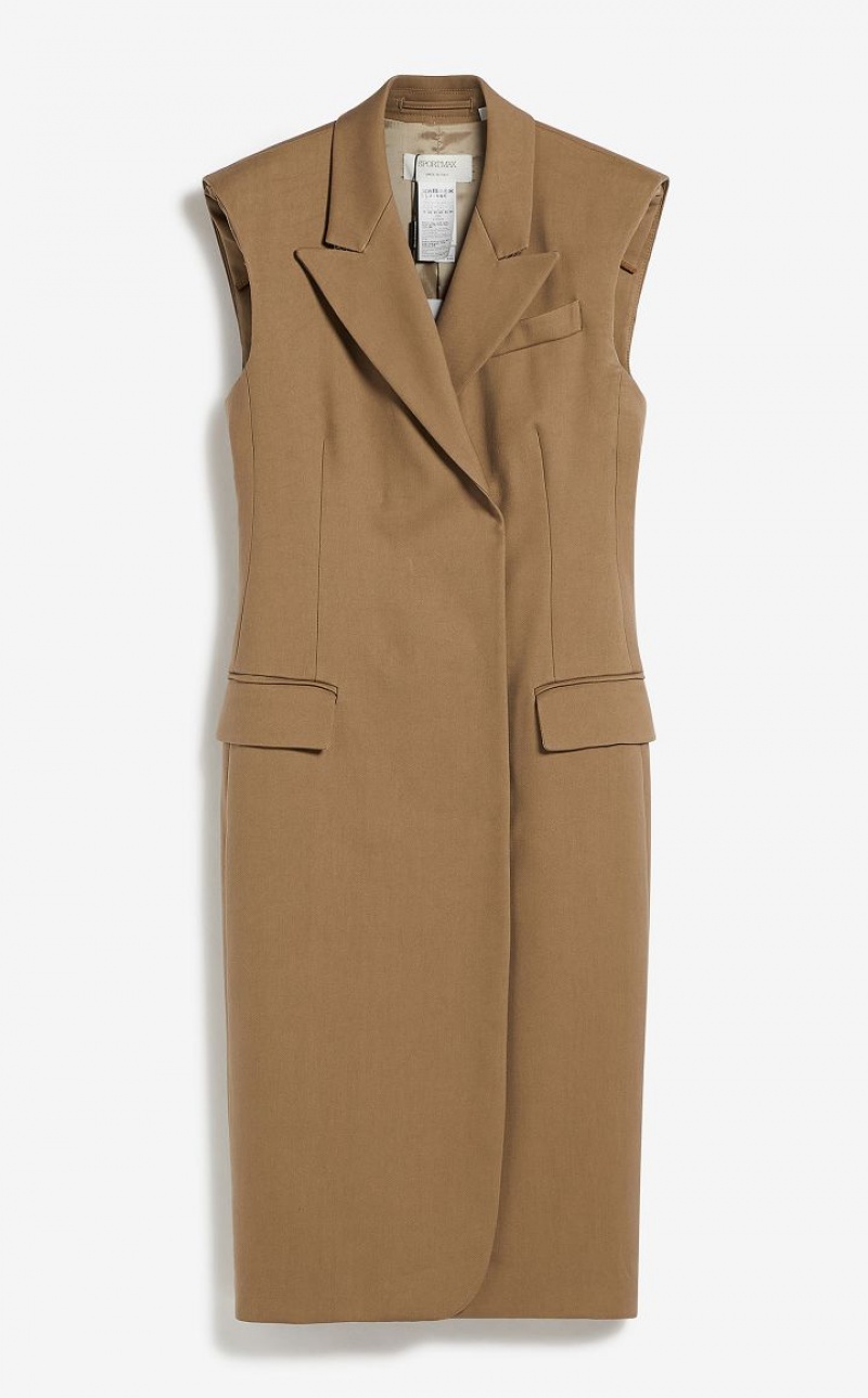 MaxMara Double-breasted Sleeveless Dresses BEIGE | MMR593359