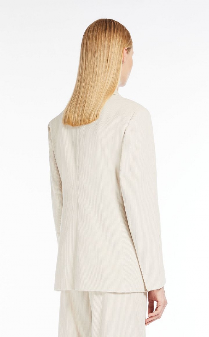 MaxMara Double-breasted Velvet Blazers MILK | MMR594052