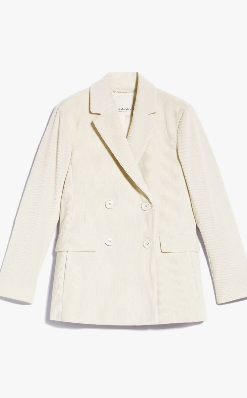 MaxMara Double-breasted Velvet Blazers MILK | MMR594052