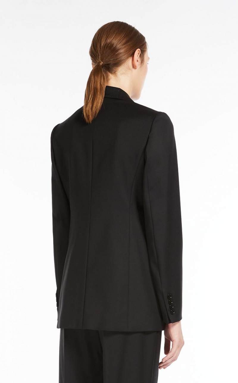 MaxMara Double-breasted Wool Blazers BLACK | MMR594087