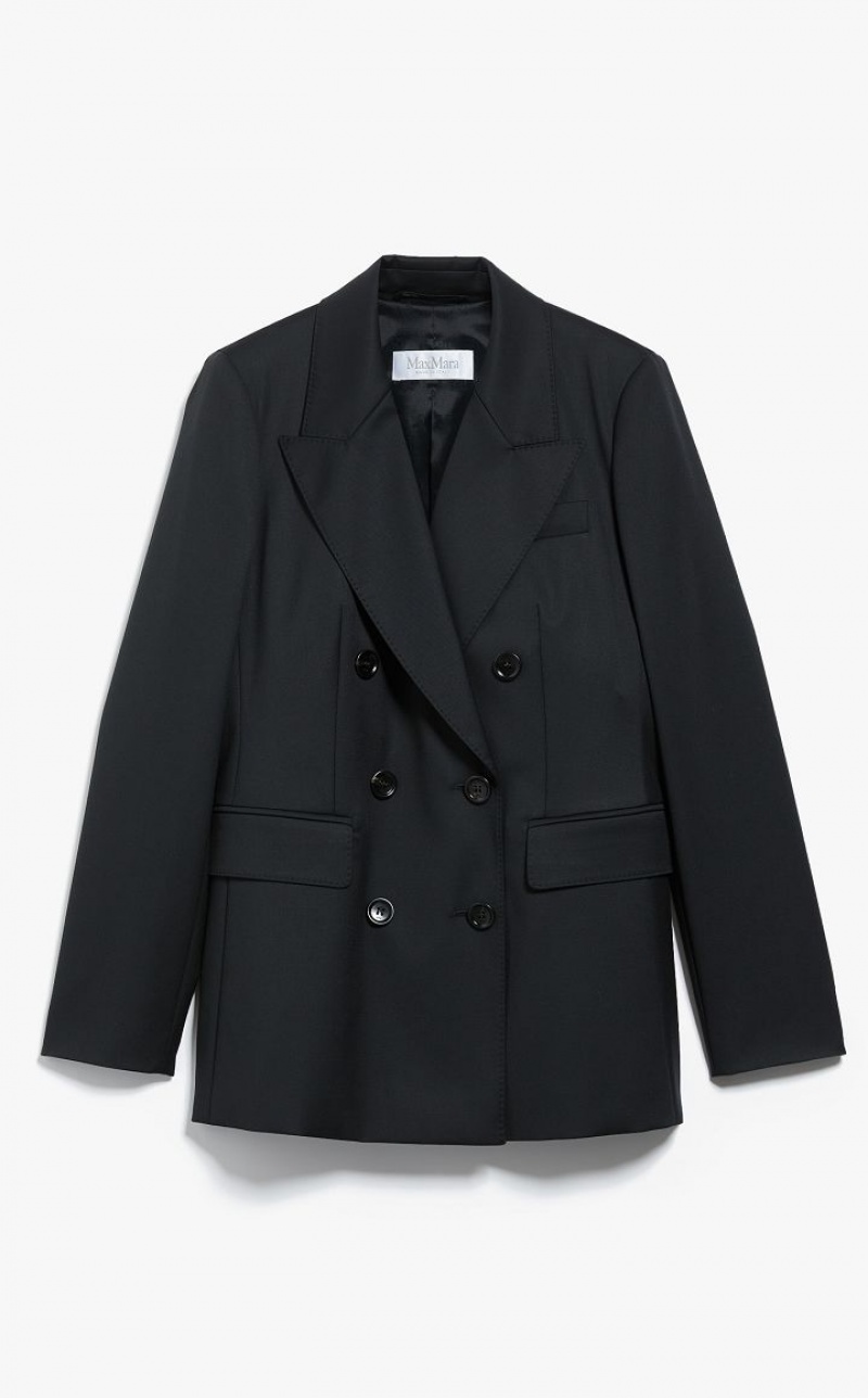 MaxMara Double-breasted Wool Blazers BLACK | MMR594087