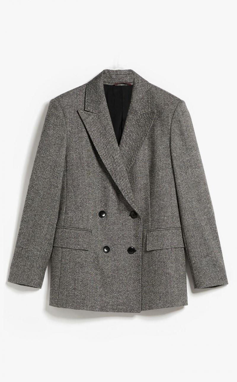 MaxMara Double-breasted Wool Blazers BLACK | MMR594088