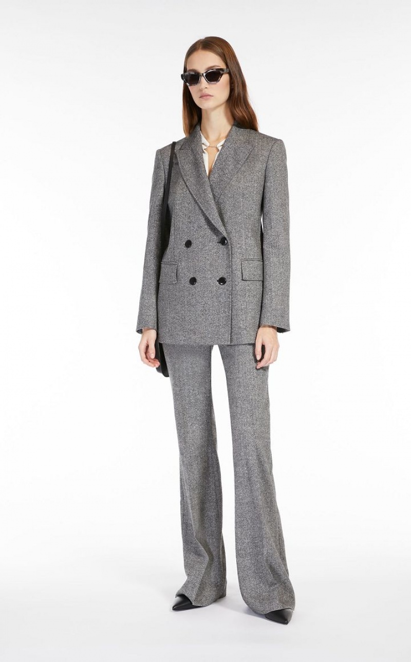 MaxMara Double-breasted Wool Blazers BLACK | MMR594088