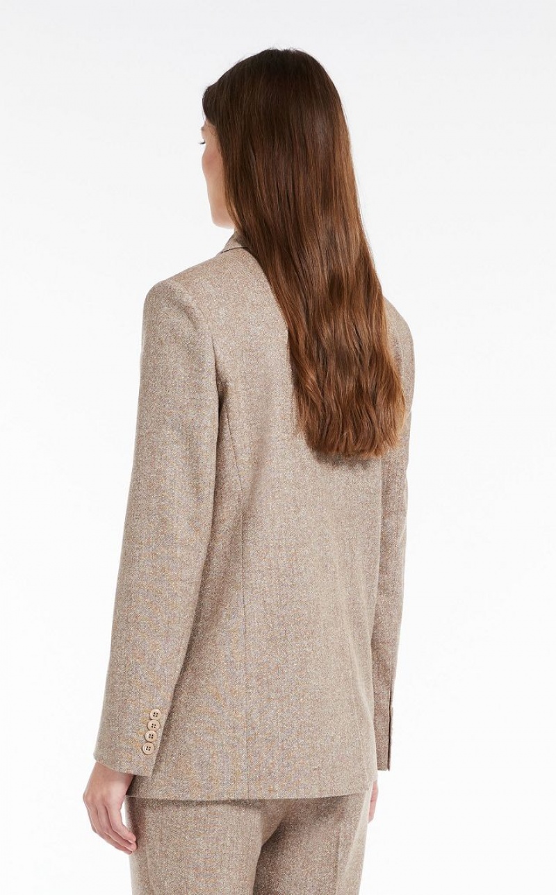 MaxMara Double-breasted Wool Blazers CAMEL | MMR594056